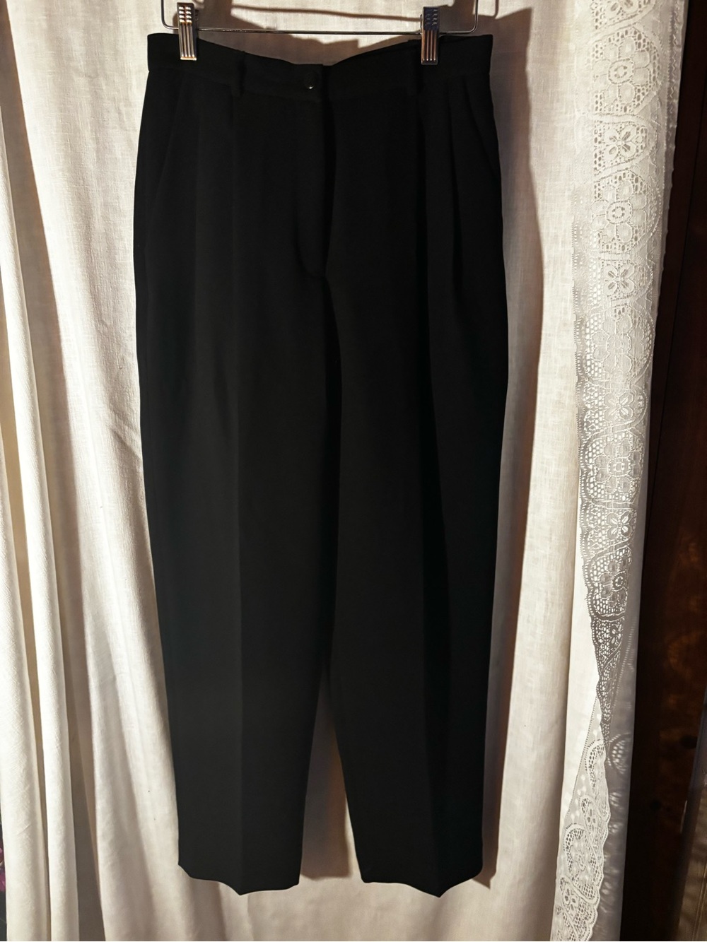 Petite Sophisticate Black Pleated Dress Pants